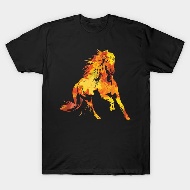 Fall Horses T-Shirt by polliadesign